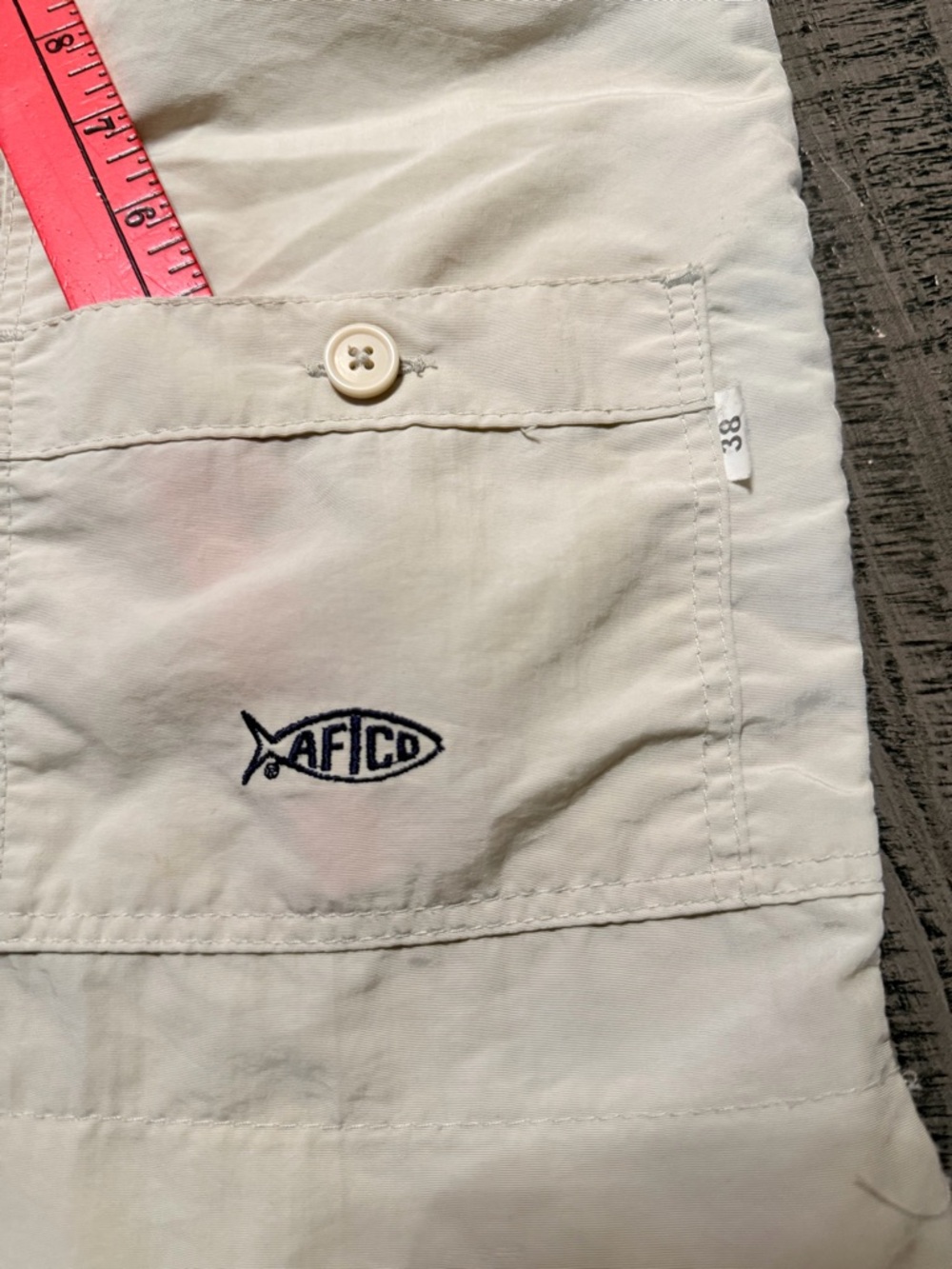 AFTCO Mens Light Beige Cargo Fishing Shorts - Picture 4 of 11